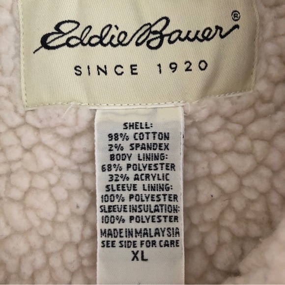 Eddie Bauer Sherpa lined jacket coat XL - Picture 4 of 12